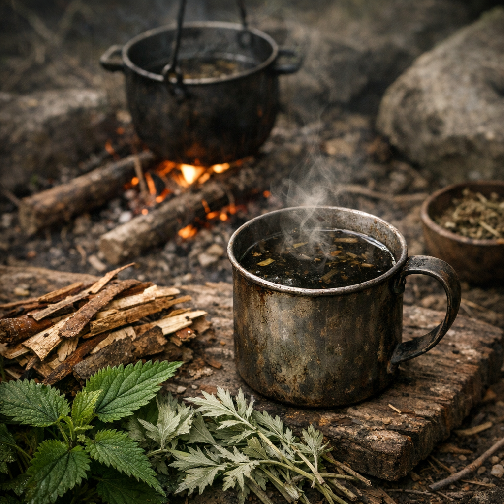 Retro-Weidenrinden-Sud